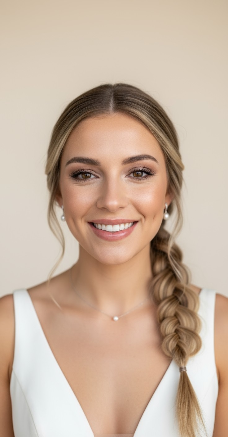 After Mermaid Braid Wedding Hair